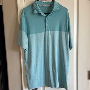 Walter Hagen Teal and Light Blue Polo Shirt / W29